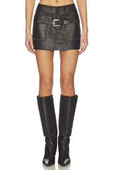 Low Rise Buckle Skirt