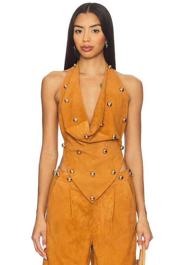 Dome Studded Halter Top