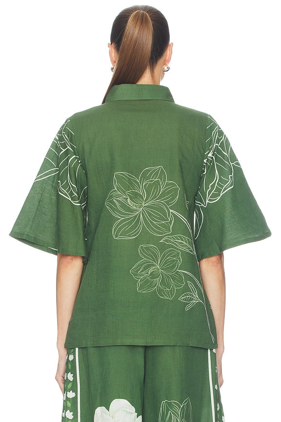 Floral Bell Sleeve Shirt