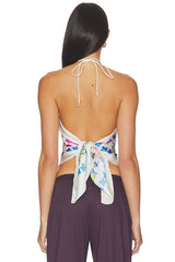 Hydrangea Crystal Scarf Blouse