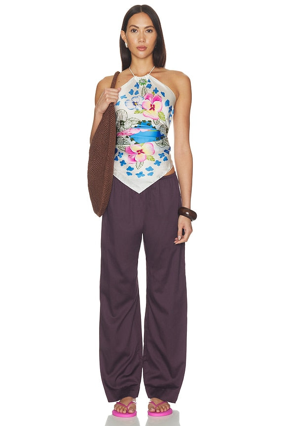 Hydrangea Crystal Scarf Blouse