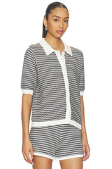 Gaelle Polo Knit Top