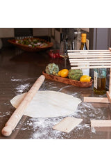 Beechwood Long Rolling Pin &amp; Pasta Scraper