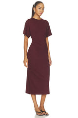 Short Sleeve Side Rouche Dress