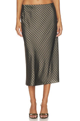 Plaid Ombre Slip Skirt With Lingerie Elastic