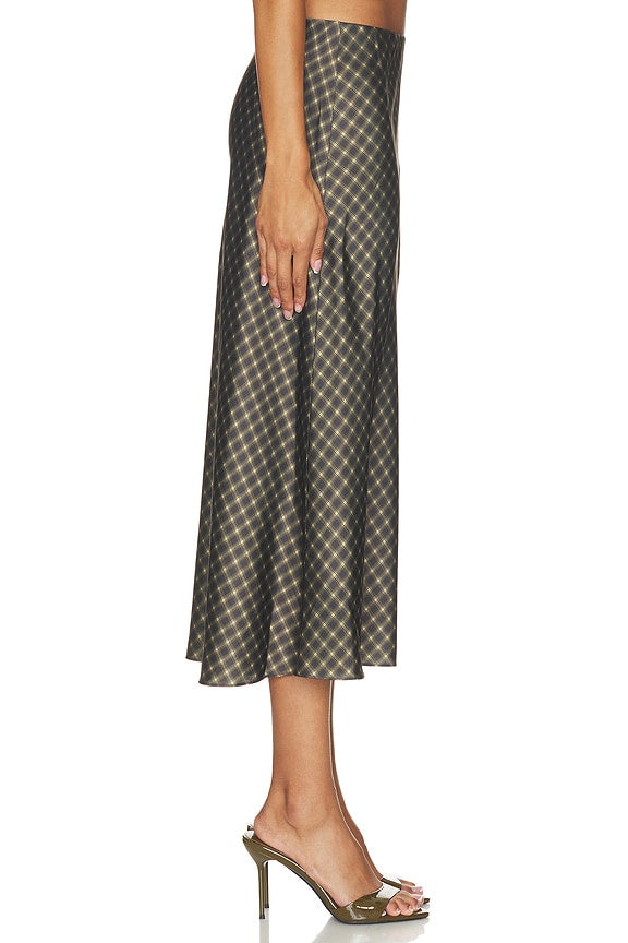 Plaid Ombre Slip Skirt With Lingerie Elastic