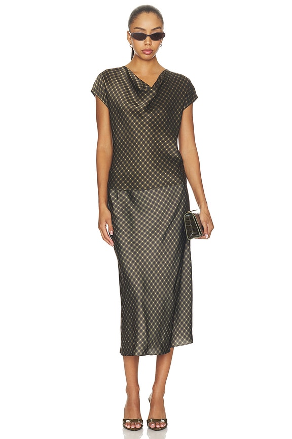 Plaid Ombre Slip Skirt With Lingerie Elastic