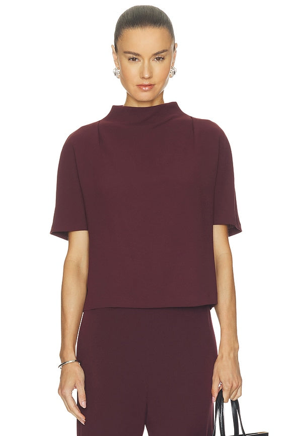 Draped Funnel Neck Top