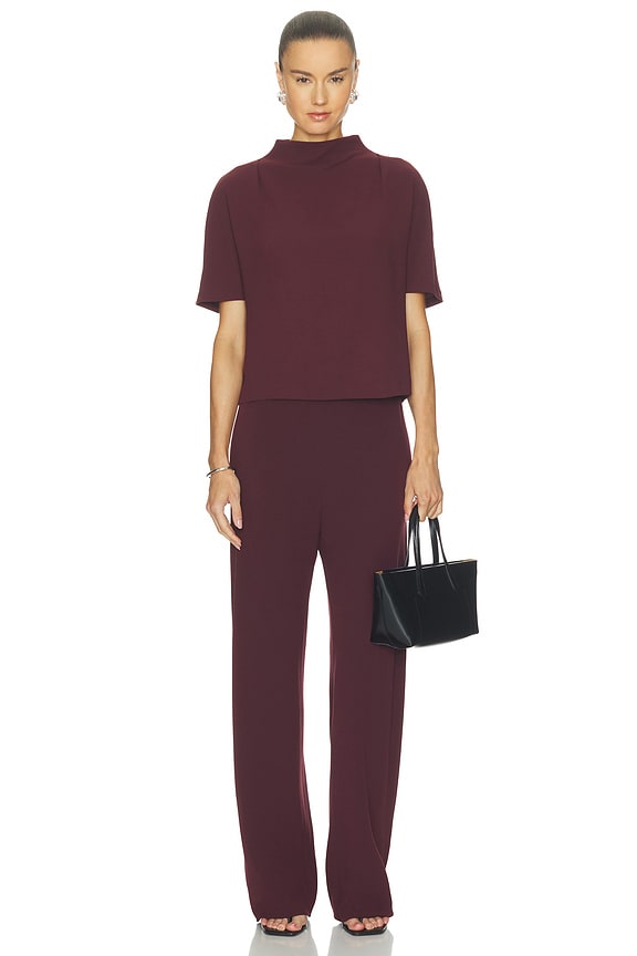 Draped Funnel Neck Top
