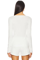 Maia Scoop Neck Pointelle Top
