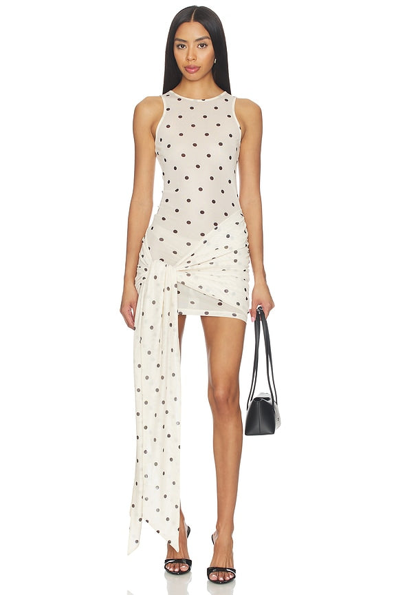 Mesh Wrap Mini Dress