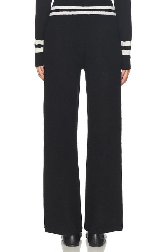 Cashmere Striped Wide Leg Pant