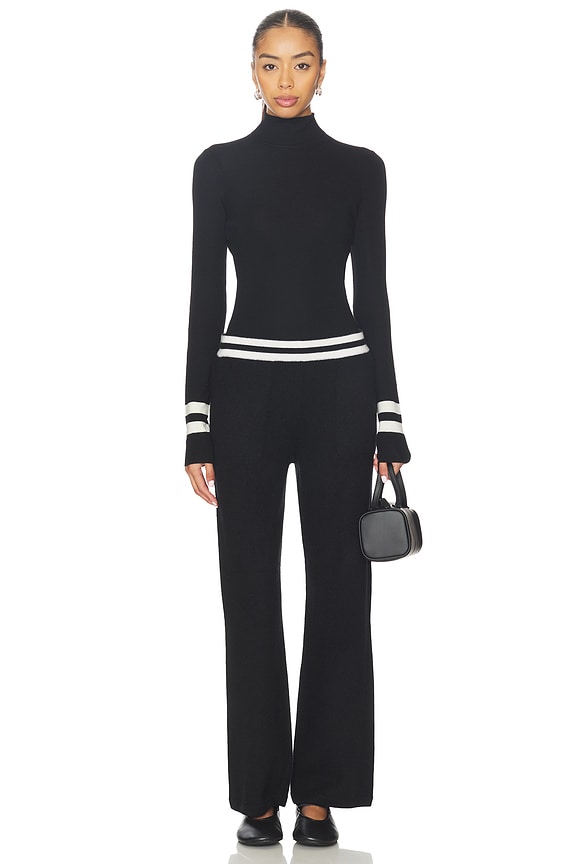 Cashmere Striped Wide Leg Pant