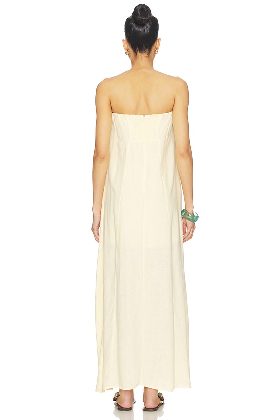 A Line Strapless Midi Dress