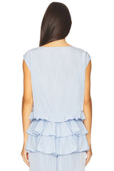 Boat Neck Ruffle Top