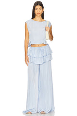 Boat Neck Ruffle Top