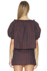 Puff Sleeve Button Up Top