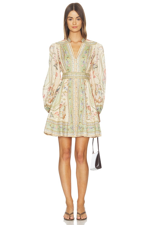 Roselight Plunge Mini Dress