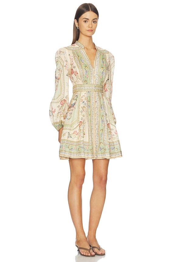 Roselight Plunge Mini Dress