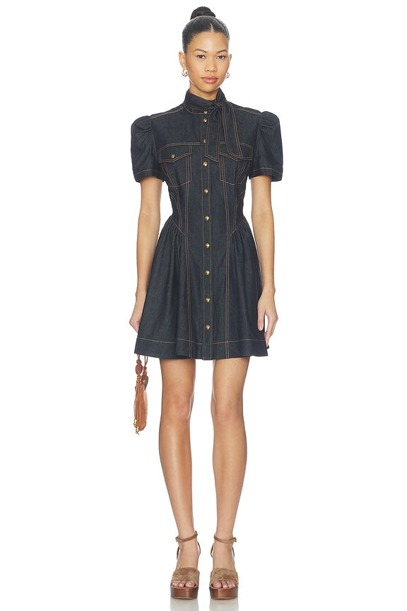 Denim Corset Mini Dress