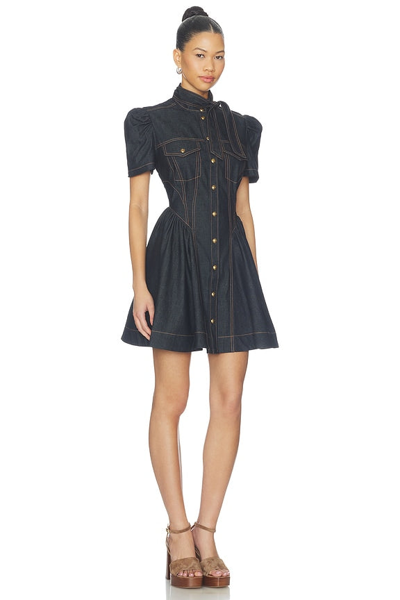 Denim Corset Mini Dress