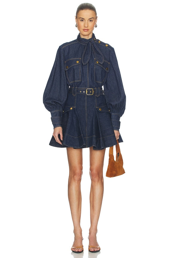 Denim Cargo Mini Skirt
