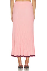 Contrast Rib Midi Skirt