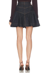 Denim Frill Mini Skirt