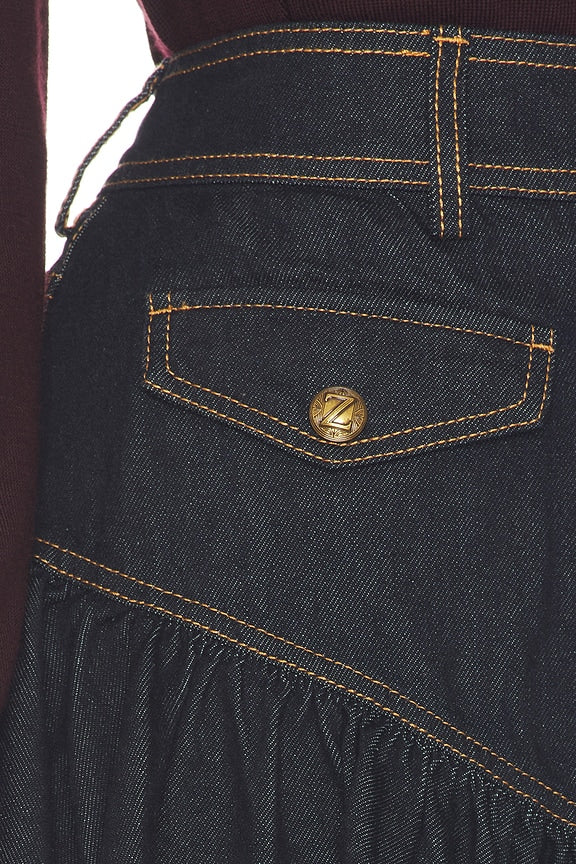 Denim Frill Mini Skirt