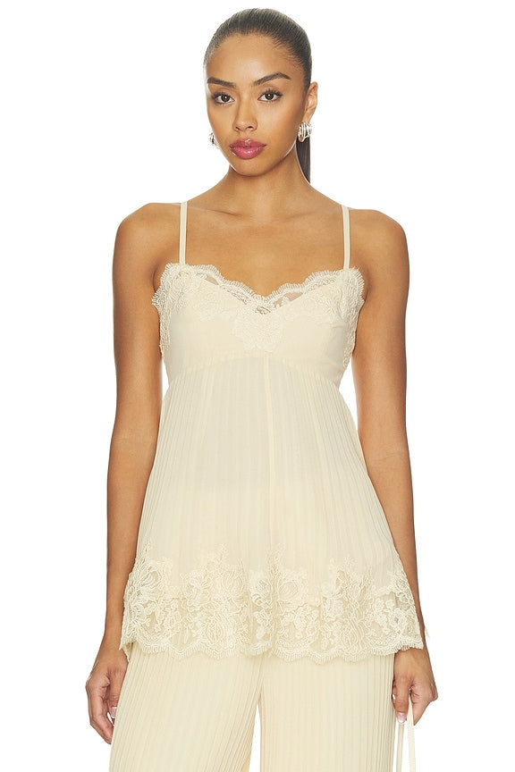 Pleated Lace Cami